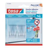 Pack X 2 Gancho Adhesivo Superficies Transparentes Tesa