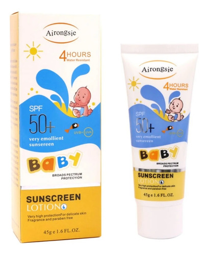 Protector Solar Para Niños Con Spf 50 No Grasoso E Hidratant