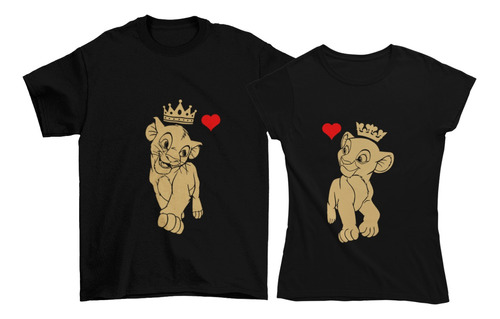 Playera Dúo Pareja Simba Nala Rey León  Rey Reina Esposos 1