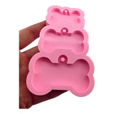 Forma Molde Silicone Resina Pingente Osso Cachorro 3cav