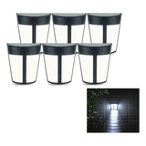 6led Solar Al Aire Libre Impermeable Jardín Luz De Pared 6pc