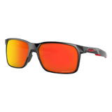 Anteojos De Sol Polarizados Oakley Portal X Standard Con Marco De O Matter Color Polished Black, Lente Ruby De Plutonite Prizm, Varilla Polished Black De O Matter - Oo9460