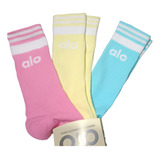 Calcetas Alo Yoga 3/4 Color Pastel Unitalla Unisex Microfibr