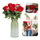 12 Pcs Flores Artificiales Rosas Para Decoración Fiestas Red