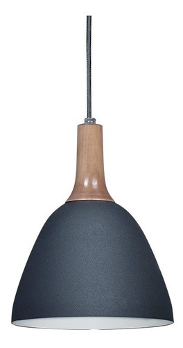 Lampara Colgante Nordico Madera Blanco Negro E27 Led Vg