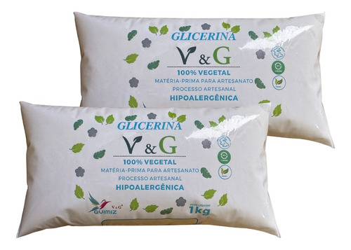 Kit 2 Kg Base Glicerina Branco V&g 100% Vegetal