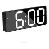 Relógio Digital De Mesa Espelhado Despertador Temperatura