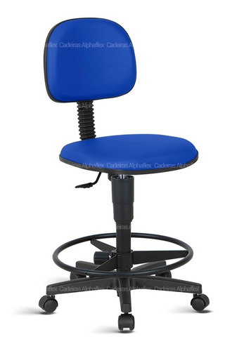 Cadeira Caixa Alta Secretaria Com Rodízios Rce Azul