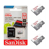 Kit 3 Cartão Memoria 64gb Sandisk Original P Câmera Ip Wifi 