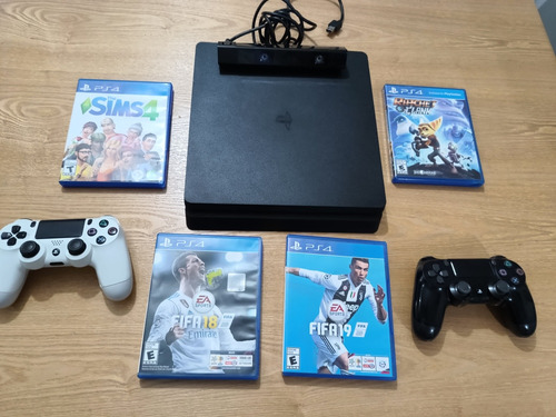 Playstation 4 Slim 1tb, 2 Controles Y Juegos