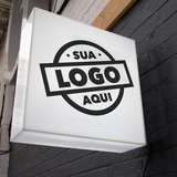 Luminoso Letreiro P/ Fachada Loja Dupla Face Led Logo 60x50