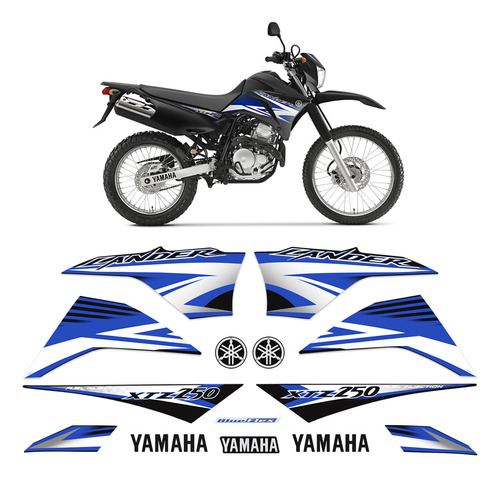 Kit Adesivos Yamaha Moto Lander Xtz 250 2011 + Emblemas