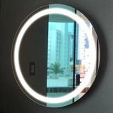 Espelho Luxo Redondo Iluminado Led Com Suporte 70cm