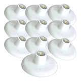 10 Plafonier Plafon Redondo Branco E27 Bocal Porcelana 100w