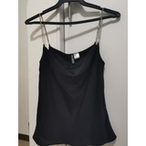 Blusa De Seda Color Negro H&m