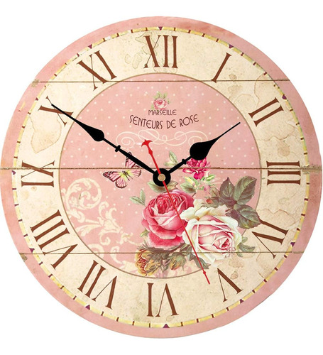 Vikmari Home Reloj De Pared Vintage Silencioso Con Pilas De 