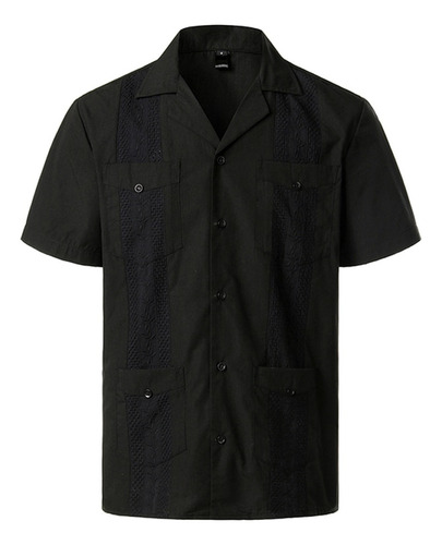 Camisa De Campamento De Manga Corta Wine Fourcuban Guayabera