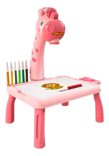 Mesa Criativa De Desenho Projetora Infantil Com Led Girafa