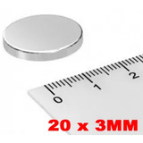 Imã De Neodímio Disco 20mm X 3mm * 20 Peças * 20x3 Mm