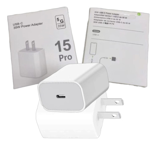 Cargador Original Tipo C Para iPhone 15 Pro Cubo De 35 W 