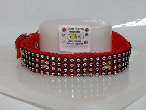 Collar Con Strass Glam+correa En Composé Cinta 20mm Mascotas