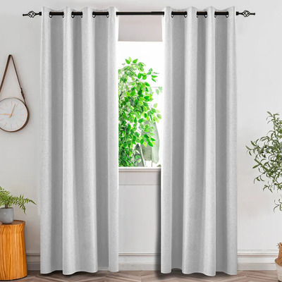 2 Piezas Cortinas Blackout 100% Opacas Antiruido 140x230cm Gris Claro