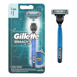 Aparelho Barbear Gillette Mach 3 Aqua Grip Com Recarga