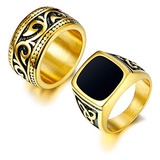 Anillos Chapados En Oro De 18k Para Hombre Talla 11