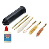 Kit Limpieza Armas Calibre 9 Mm Baqueta Bronce Lubricante