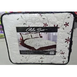 Colcha Bordada Linea Buti Modelo Rosas King Size Colap Vino