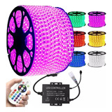 Tira Led Rgb 10mts 1 Tramo 220v Directo Colores + Control 