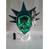 1 Máscara Estatua Libertad Luz Neon Led Arco Verde Fu Purga 