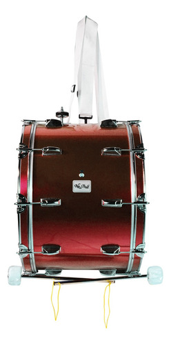 Tambora 24x18 Pulgadas New Beat Nbmd-2418c Mrd Rojo Metalico