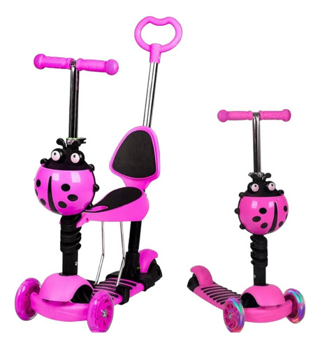 Scooter Básico 3 En 1 Mariquita Coquito Color Rosa/azul