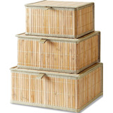 Cajas De Almacenamiento Decorativas De Bambú, Cesta Re...