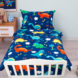 Juego De Ropa De Cama De Dinosaurio Niños Pequeños  J...