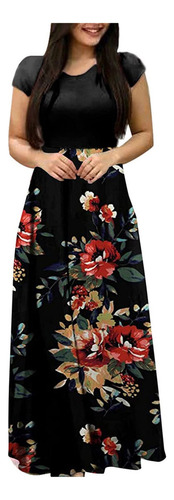 Vestido De Mujer S Vestido Largo Colorido Con Estampado Flor