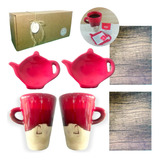 Set Desayuno Taza Kit Caja Cerámica Artesanal Regalo Kvjr081