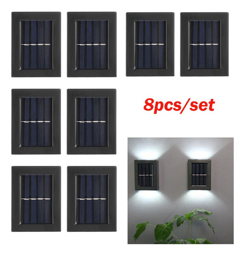 8pcs Lámpara De Pared Solar Luces De Patio Brillan Hacia Arr