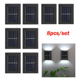 8pcs Lámpara De Pared Solar Luces De Patio Brillan Hacia Arr