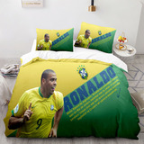 Funda De Edredón De Futbolista Ronaldo Ropa Cama Individual