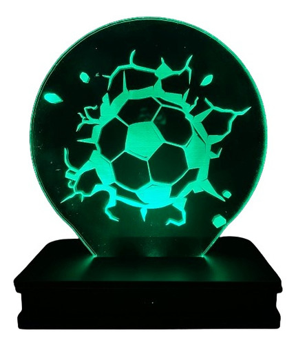 Lampara Led 3d Holograma  Con Control Pelota De Futbol Gol