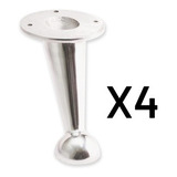 X4 Patas De Aluminio Macizo Pulido Para Sillón O Mueble X4