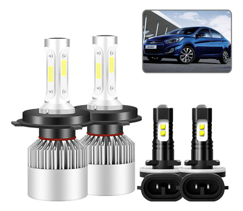 Kit Faros Led 8000lm Luz Alta Y Baja/niebla Para Para