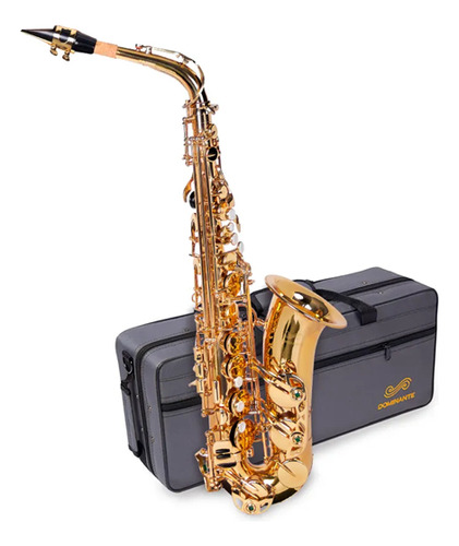 Saxofone Alto Dominante Eb Dourado Laqueado C/ Case