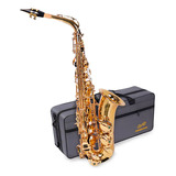Saxofone Alto Dominante Eb Dourado Laqueado C/ Case