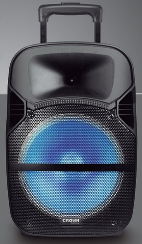 Parlante Bafle Potenciado Crown Mustang Bluetooth Djs-1201bt Color Negro