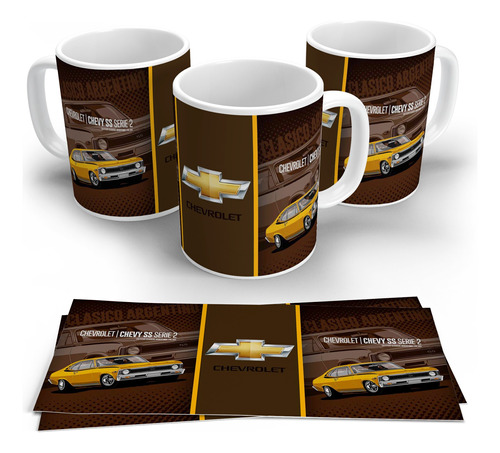 Taza Chevrolet Chevy Coupe Ss Serie 2 Amarilla Clasicos Arge