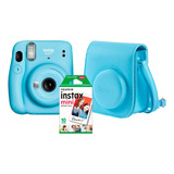 Kit Câmera Instax Mini 11 Azul + Bolsa + Fotos - Envio Full