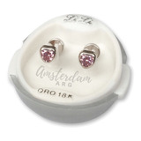 Aros Abridores Oro Blanco  Corazon  Art 4027  .amsterdamarg.